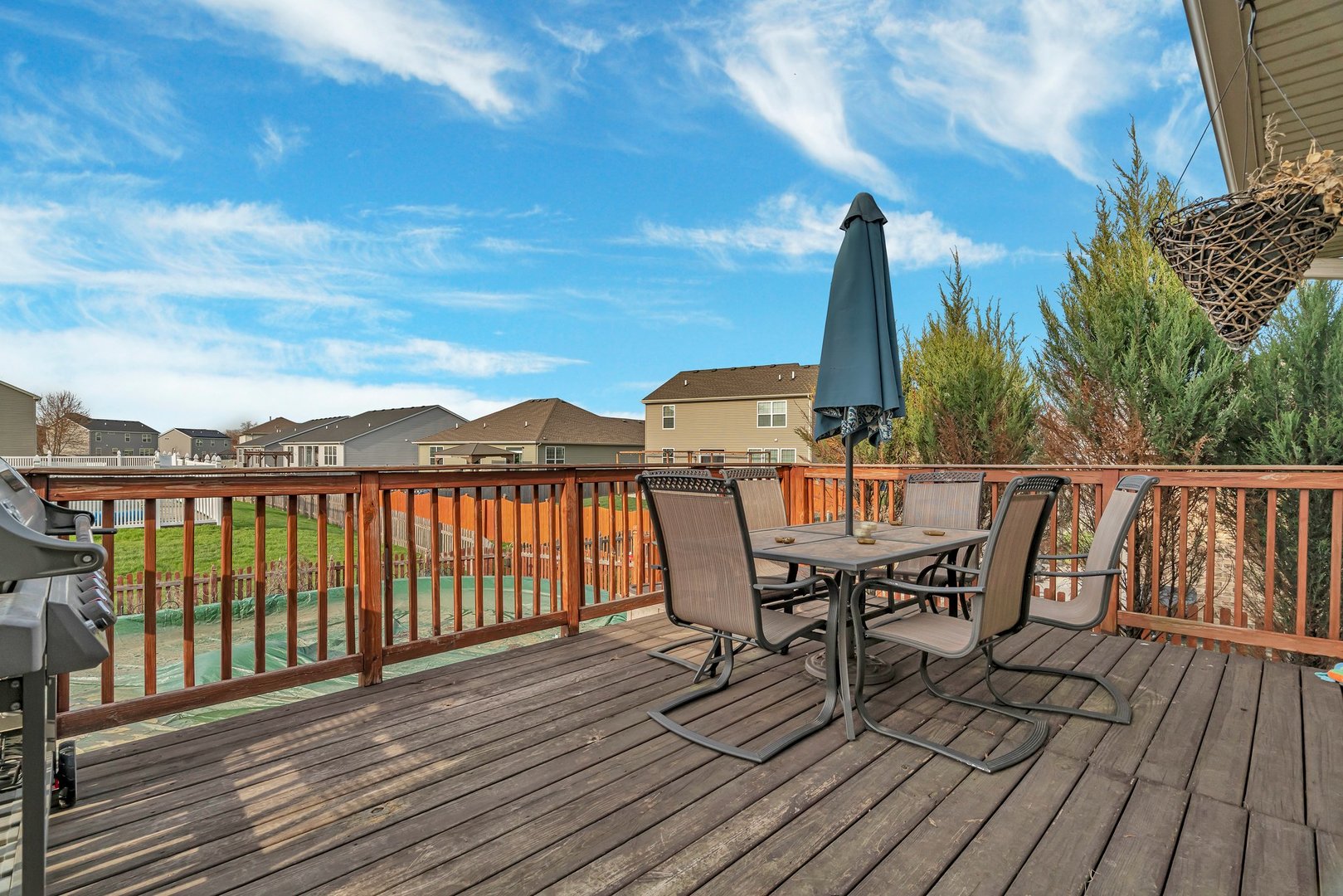 605 High Grove Drive Minooka, IL 60447 - Photo 40 of 42 a view of a deck with furniture and wooden floor