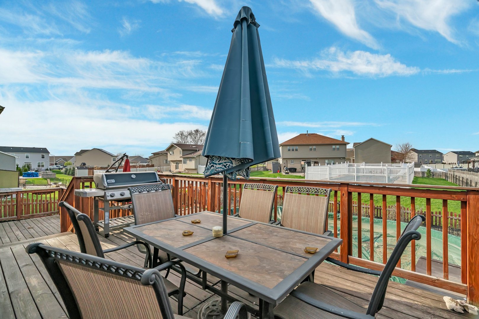 605 High Grove Drive Minooka, IL 60447 - Photo 41 of 42 a view of a balcony with furniture