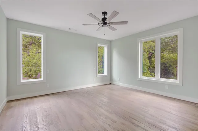 a view of entryway with wooden floor