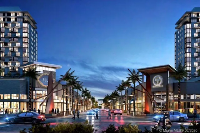 front view of a building with a street