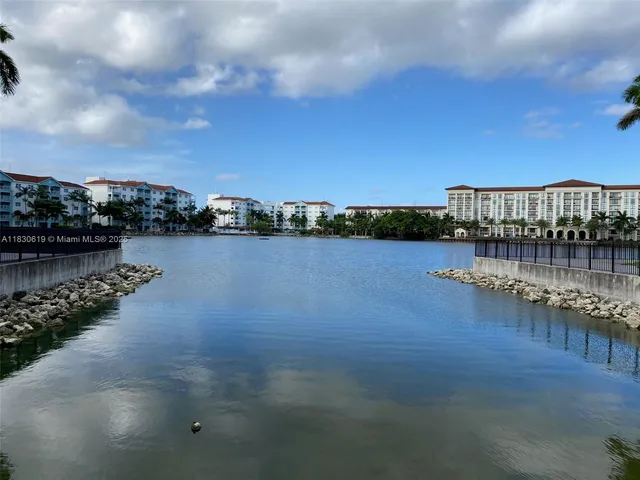 a view of a lake with city view