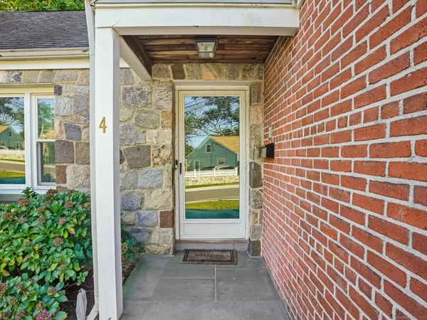 a view of outdoor space with sliding door