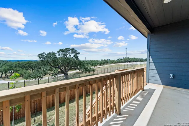 a balcony with street view
