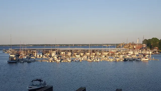 an outdoor space with furniture and garden