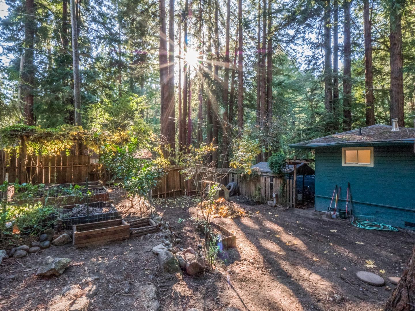 10970 Riverside Road Brookdale, CA 95005 - Photo 11 of 27 a view of a backyard with sitting area and tree