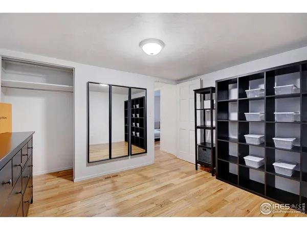 a big room with closet and bathroom