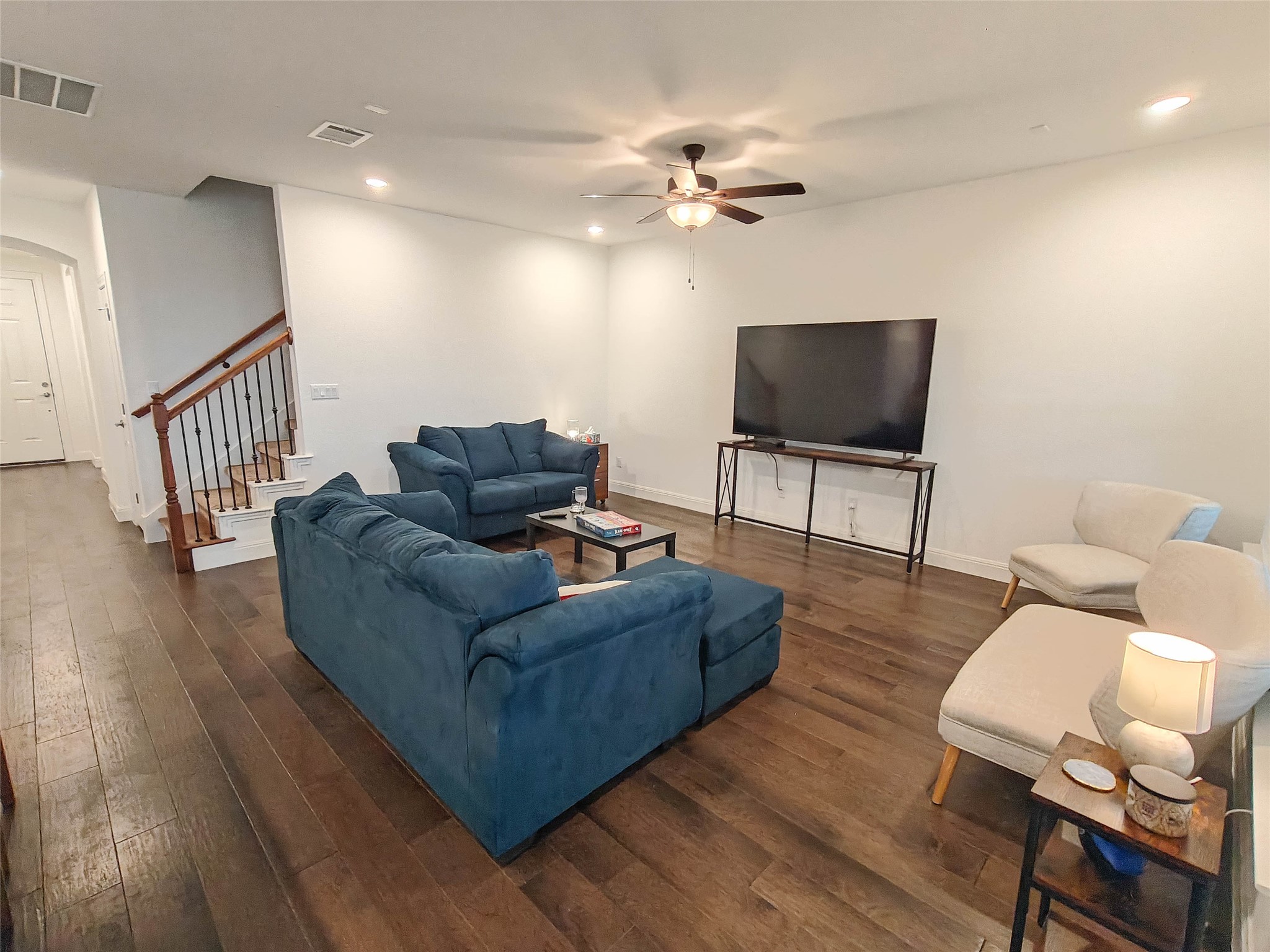 200 Fiddleneck Road Marble Falls, TX 78654 - Photo 3 of 37 a living room with furniture and a flat screen tv