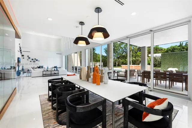 a outdoor space with lots of tables and chairs