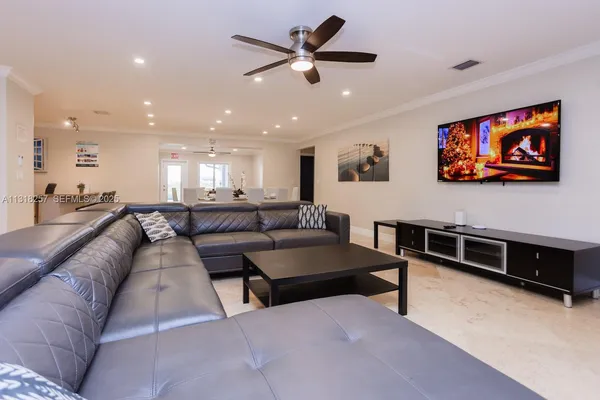a living room with furniture