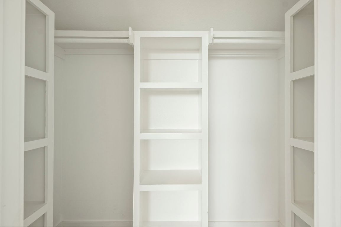 1104 Marcy Street, Unit B Austin, TX 78745 - Photo 22 of 38 a view of an empty walk in closet