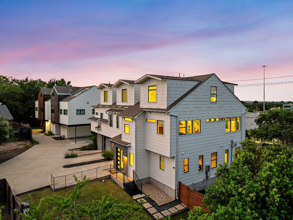1104 Marcy Street, Unit B Austin, TX 78745 - Photo 34 of 38 an aerial view of residential houses with outdoor space and street view