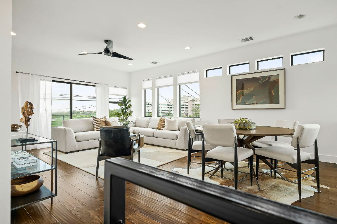 1104 Marcy Street, Unit B Austin, TX 78745 - Photo 7 of 38 a living room with furniture and a large window