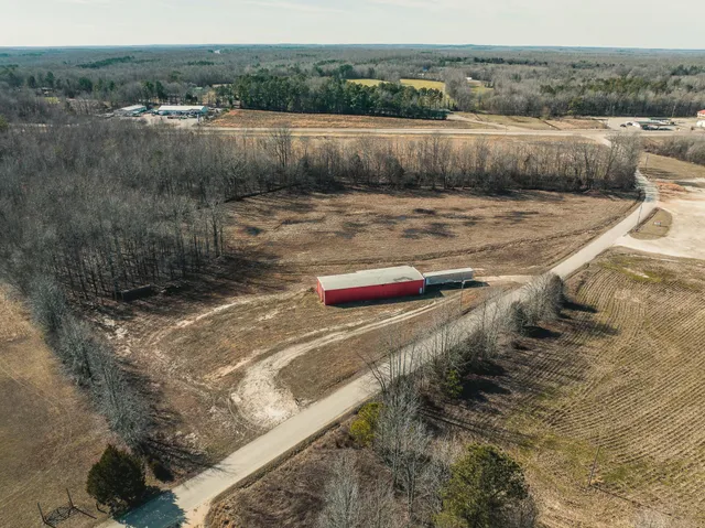 a view of a lake with beach