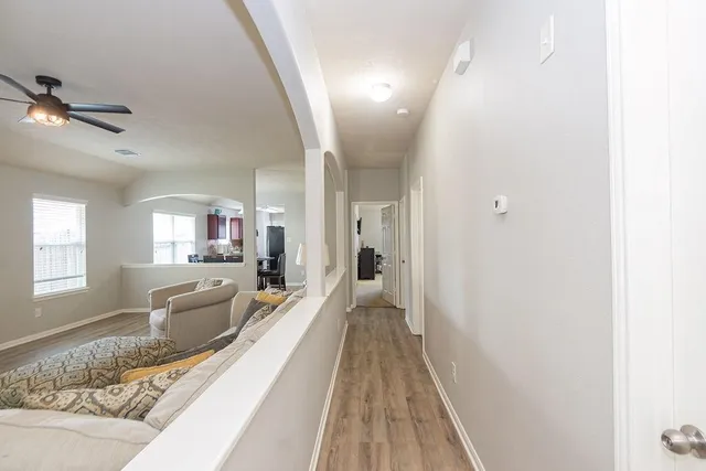 a view of a living room with a couch