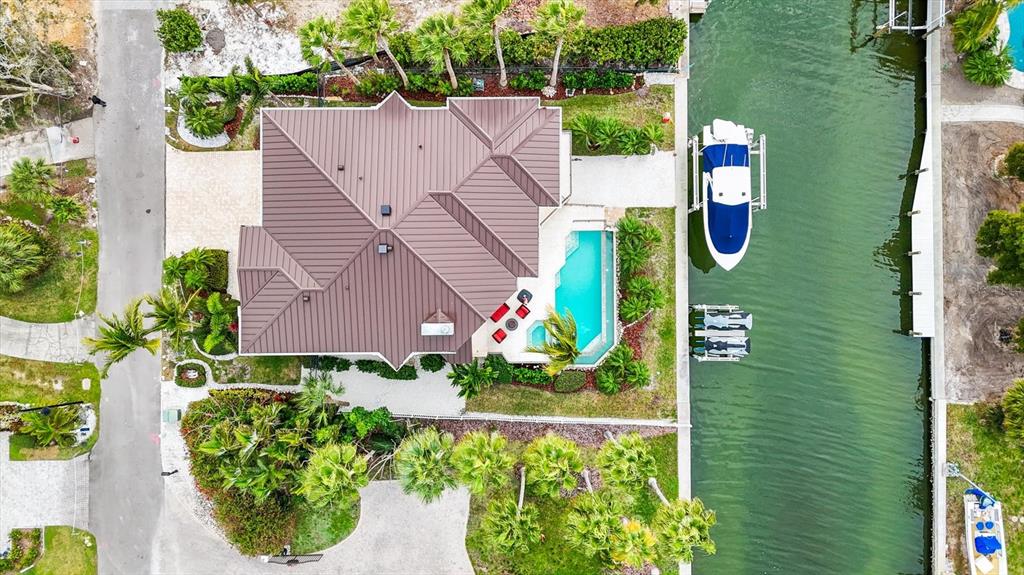 761 Norton Street Longboat Key, FL 34228 - Photo 62 of 66 an aerial view of a house with a yard and potted plants