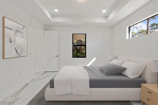 an empty room with windows