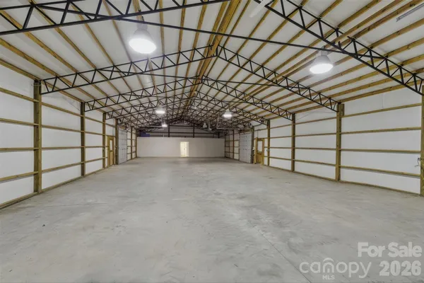 a car parked in a garage