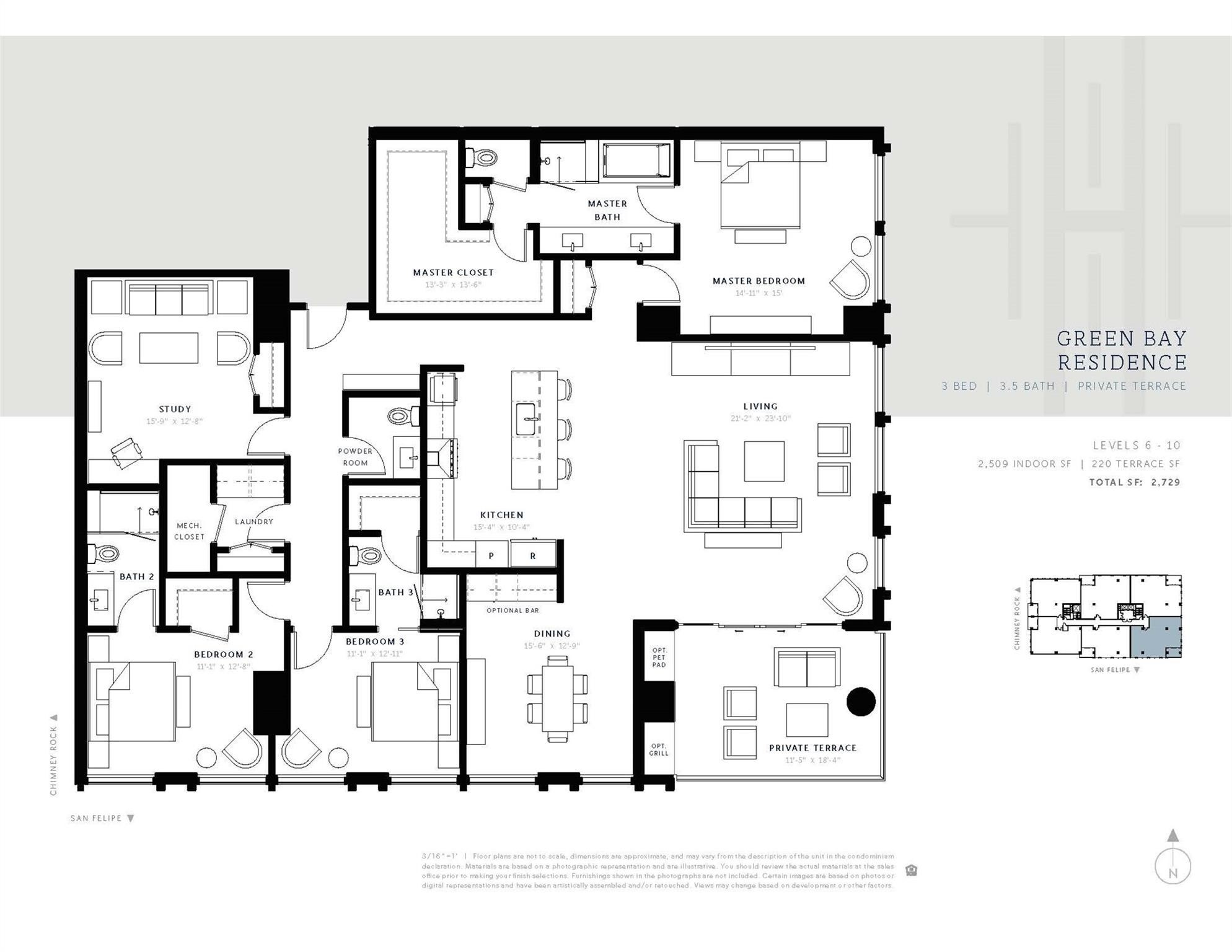 5656 San Felipe Street, Unit 601 Houston, TX 77056 - Photo 45 of 45 Green Bay Floor Plan.