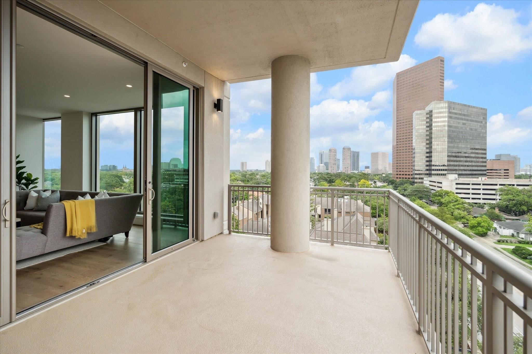 5656 San Felipe Street, Unit 601 Houston, TX 77056 - Photo 23 of 45 Private balcony opens to living room. Photos are of a similar unit with the same floor plan