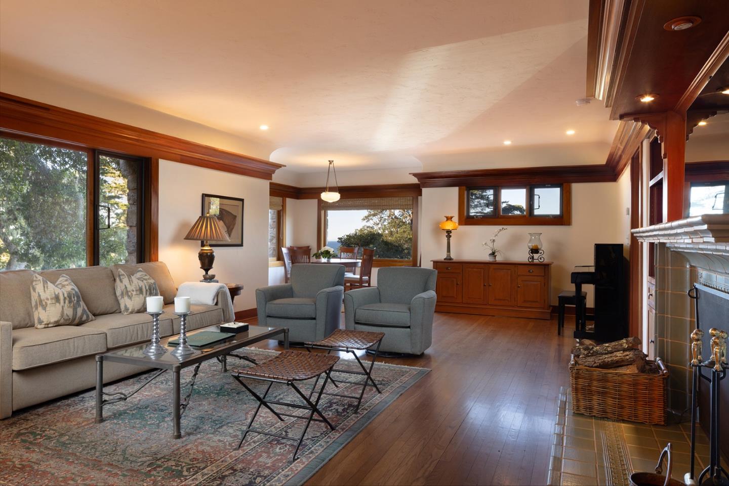 72 Fern Canyon Road Carmel, CA 93923 - Photo 43 of 66 a living room with furniture wooden floor and a large window