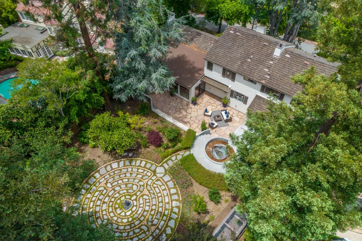 472 Edgewood Road San Mateo, CA 94402 - Photo 71 of 77 an aerial view of a house with garden space and trees all around