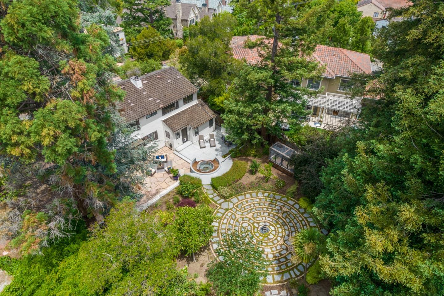 472 Edgewood Road San Mateo, CA 94402 - Photo 72 of 77 an aerial view of residential house with outdoor space and trees all around
