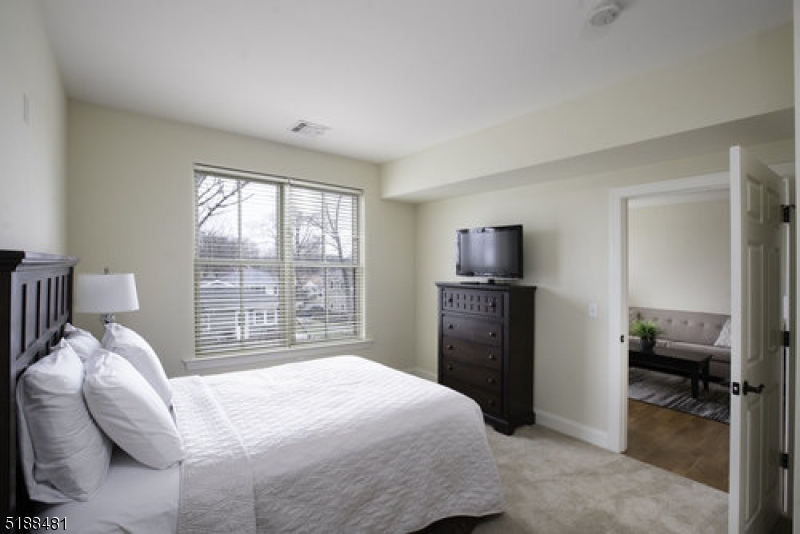 545 Morris Avenue, Unit 219 Summit, NJ 07901 - Photo 5 of 8 a bedroom with a bed and a television