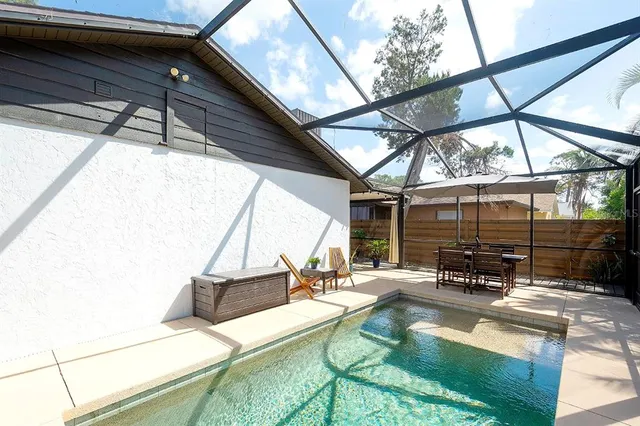 a view of sitting area in front of house