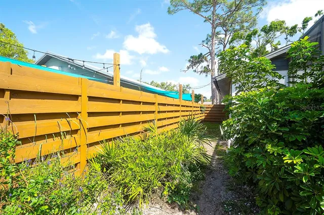 a view of a house with a small space