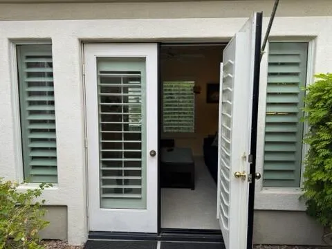 a view of front door and porch