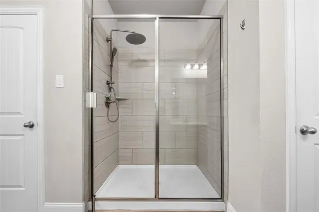 a bathroom with a shower