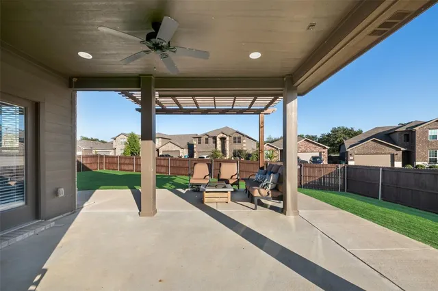 a view of a porch with furniture