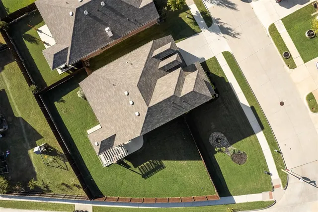 an aerial view of a fireplace