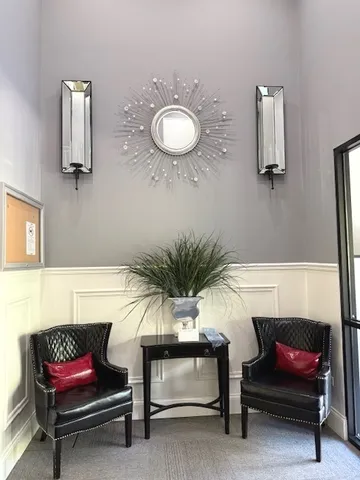 a living room with furniture