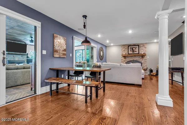 a kitchen with stainless steel appliances granite countertop a stove and a refrigerator