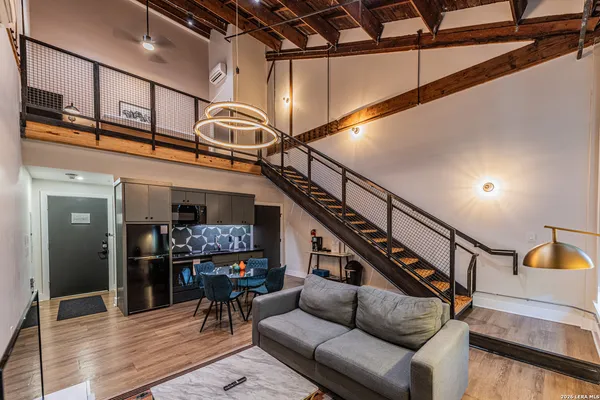 a living room with furniture