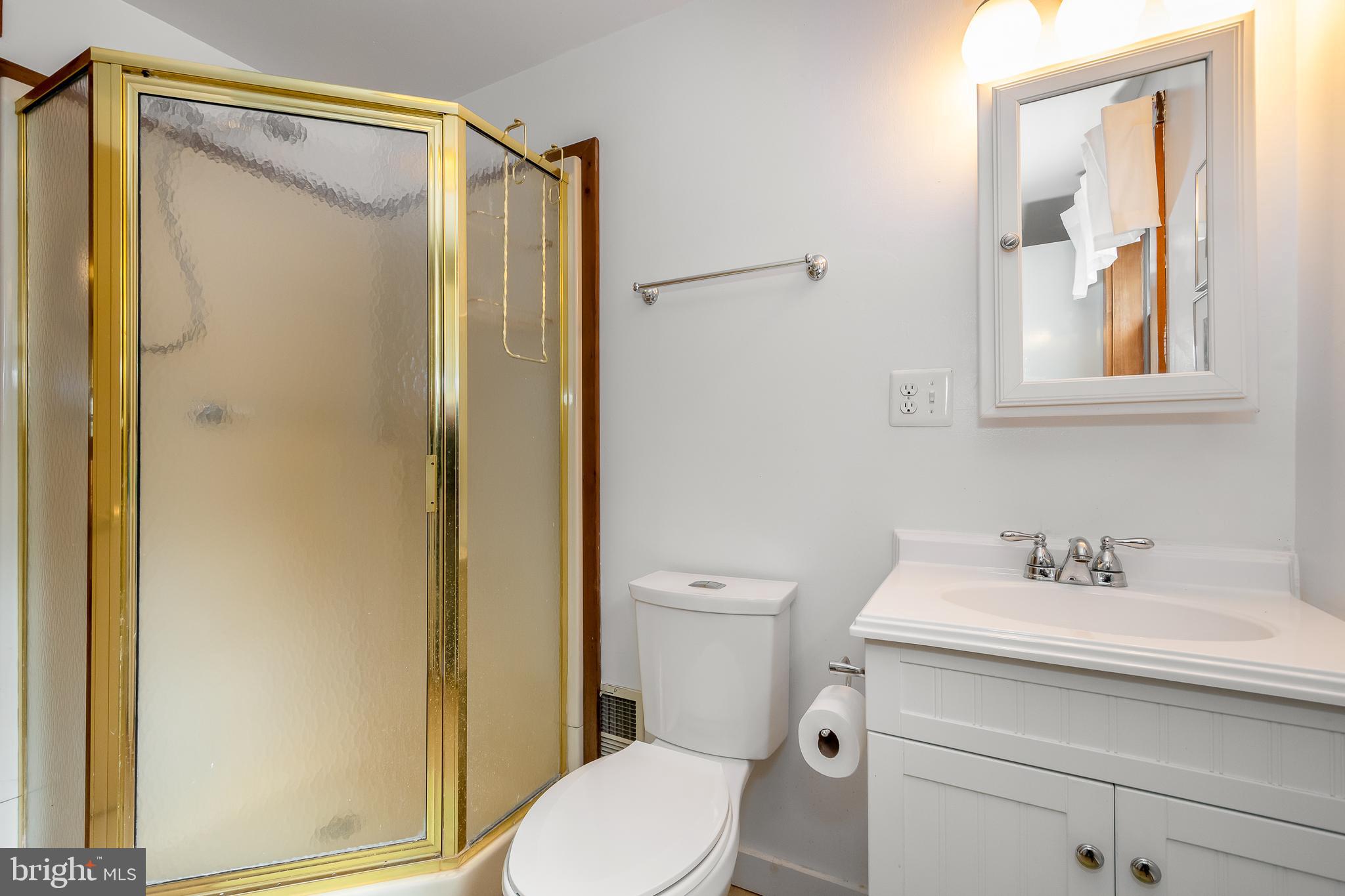1157 Lakeford Road Terra Alta, WV 26764 - Photo 36 of 37 a bathroom with a sink a mirror and a toilet
