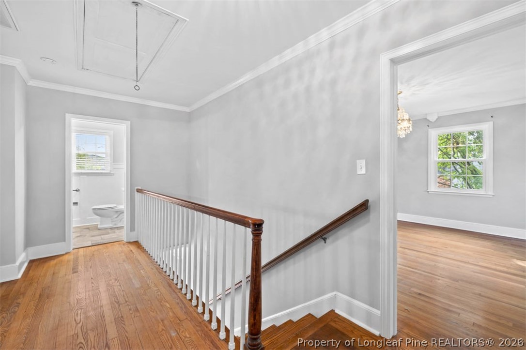 1007 Riverside Boulevard Lumberton, NC 28358 - Photo 21 of 42 a view of a hallway with wooden floor and stairs