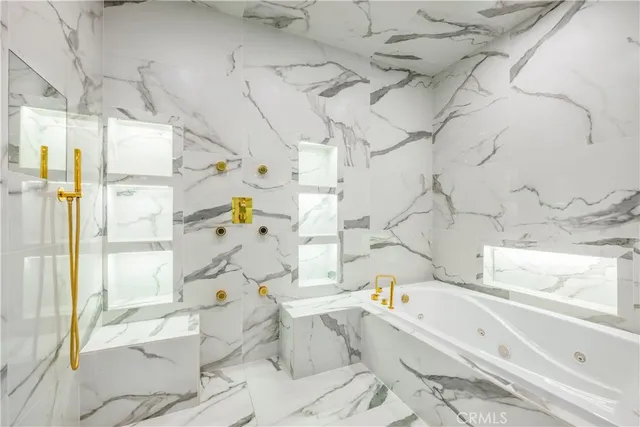 a kitchen with lots of counter top space