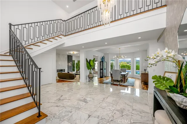 a view of staircase with furniture