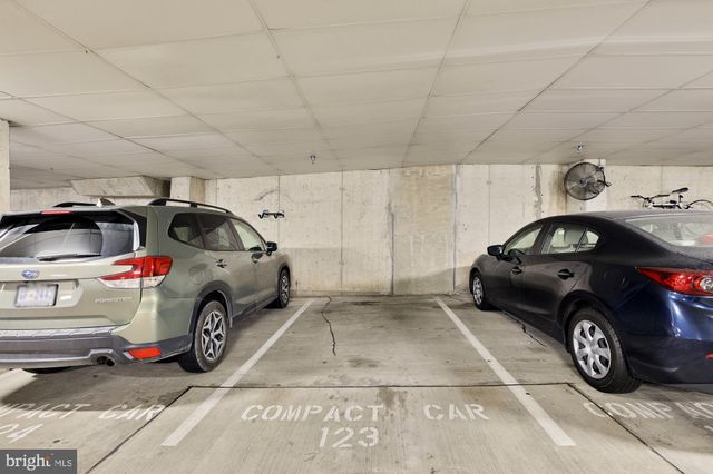 a car parked in a garage