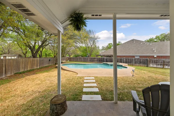 a view of a lake with a outdoor space