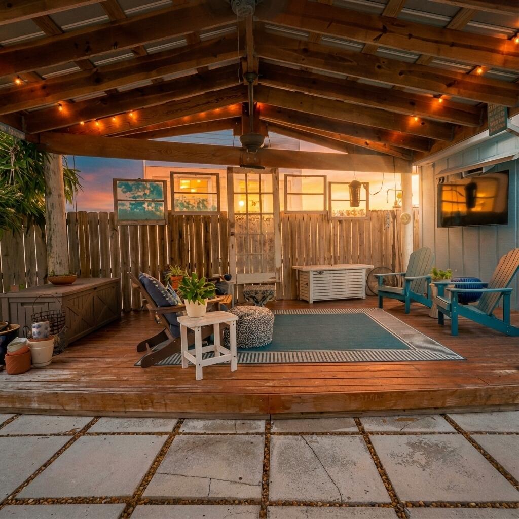 160 Ridge Street Tavernier, FL 33070 - Photo 2 of 25 a view of a patio with a table chairs and a barbeque