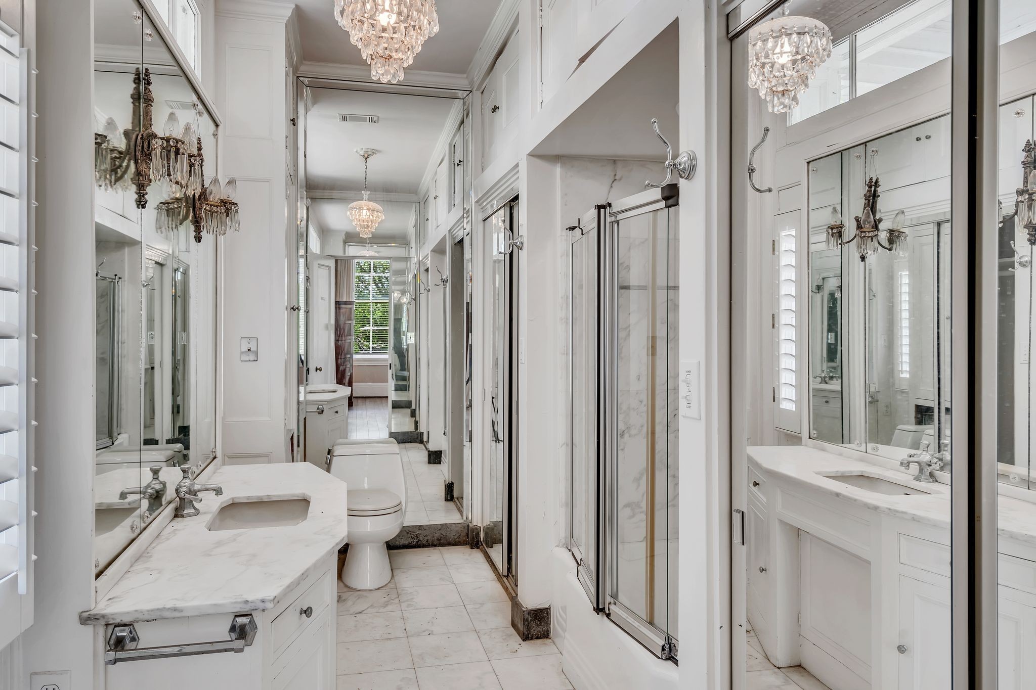 1112 Franklin Road Brentwood, TN 37027 - Photo 57 of 68 a bathroom with a double vanity sink mirror and shower