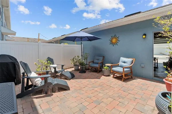 a outdoor space with furniture