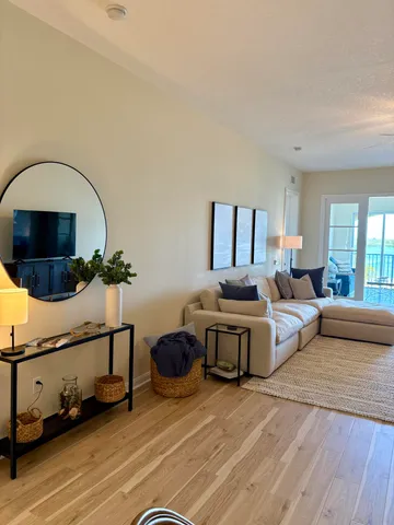 a living room with furniture