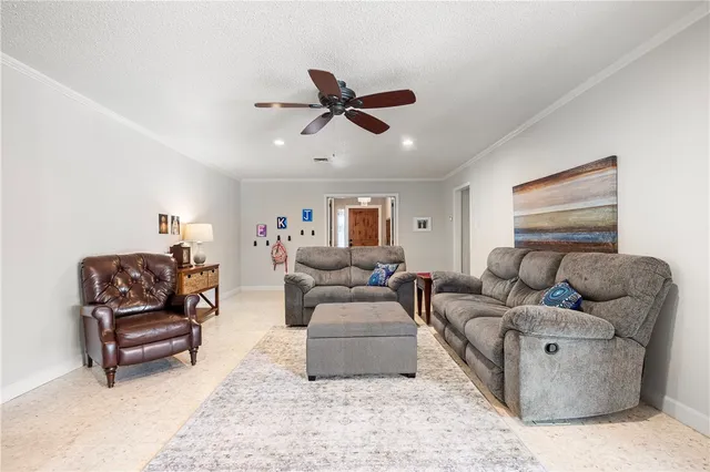 a living room with furniture