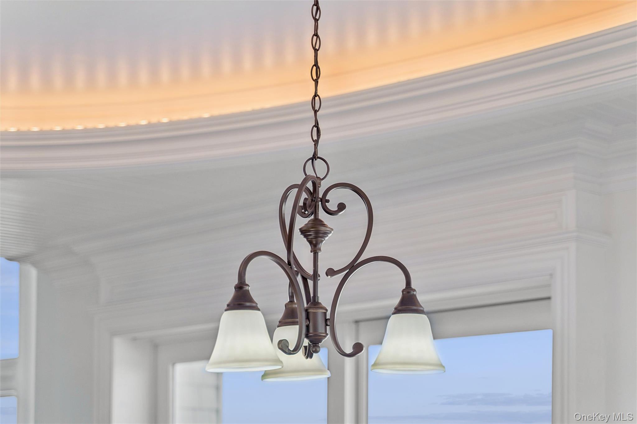 1680 Lands End Road Orient, NY 11957 - Photo 17 of 50 Chandelier in Dining Room, and Ceiling with Gorgeous Details