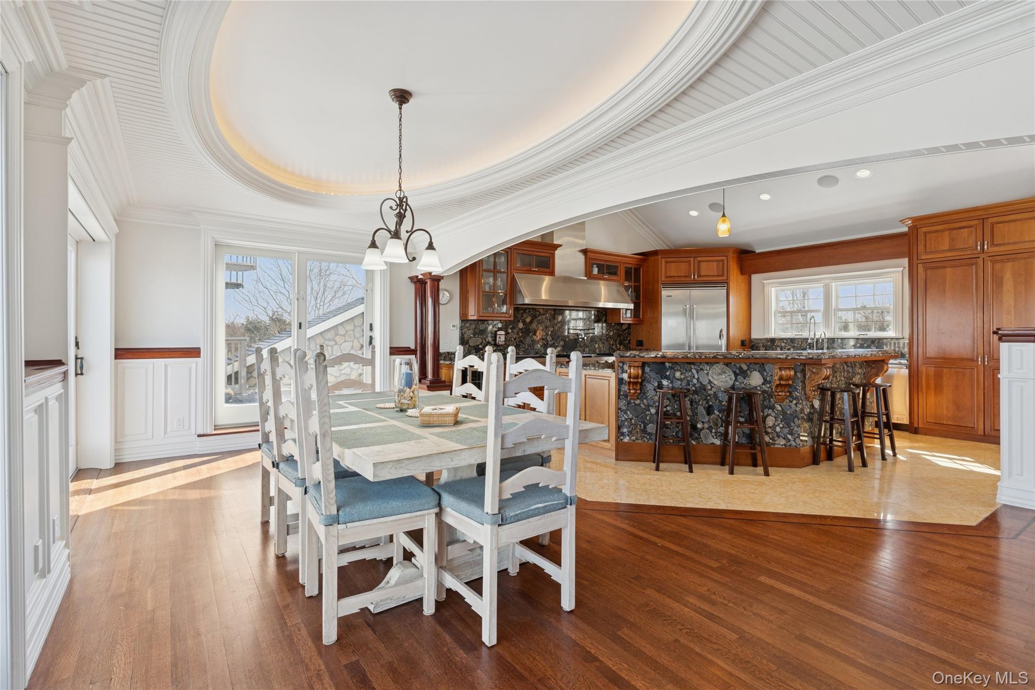 1680 Lands End Road Orient, NY 11957 - Photo 50 of 50 An Open Floor Plan Makes Entertaining Flow Beautifully, Tray Ceiling with Special Lighting in Dining Room