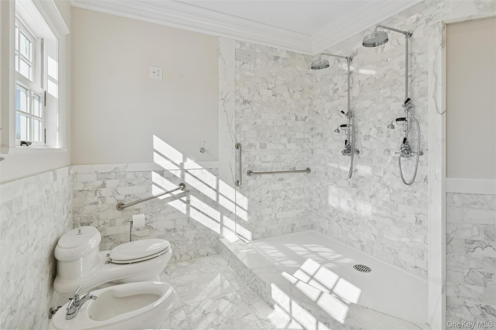 1680 Lands End Road Orient, NY 11957 - Photo 27 of 50 Ensuite Bath includes Bidet and Shower for Two and Marble Tile